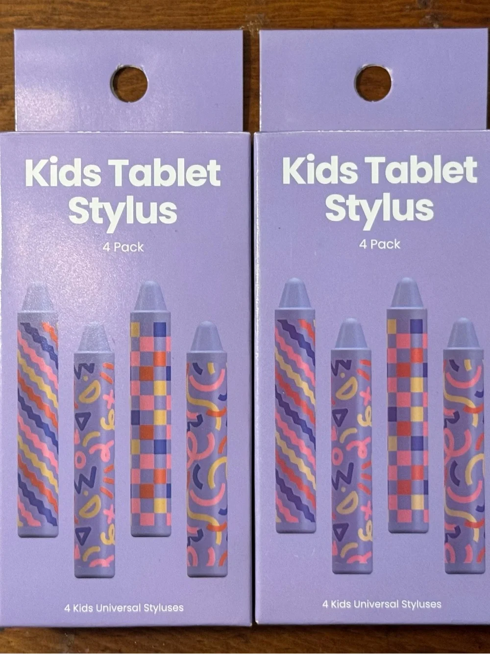 NEW!! 2pk Kids Tablet Stylus 4-Pack – Purple Patterned Styluses